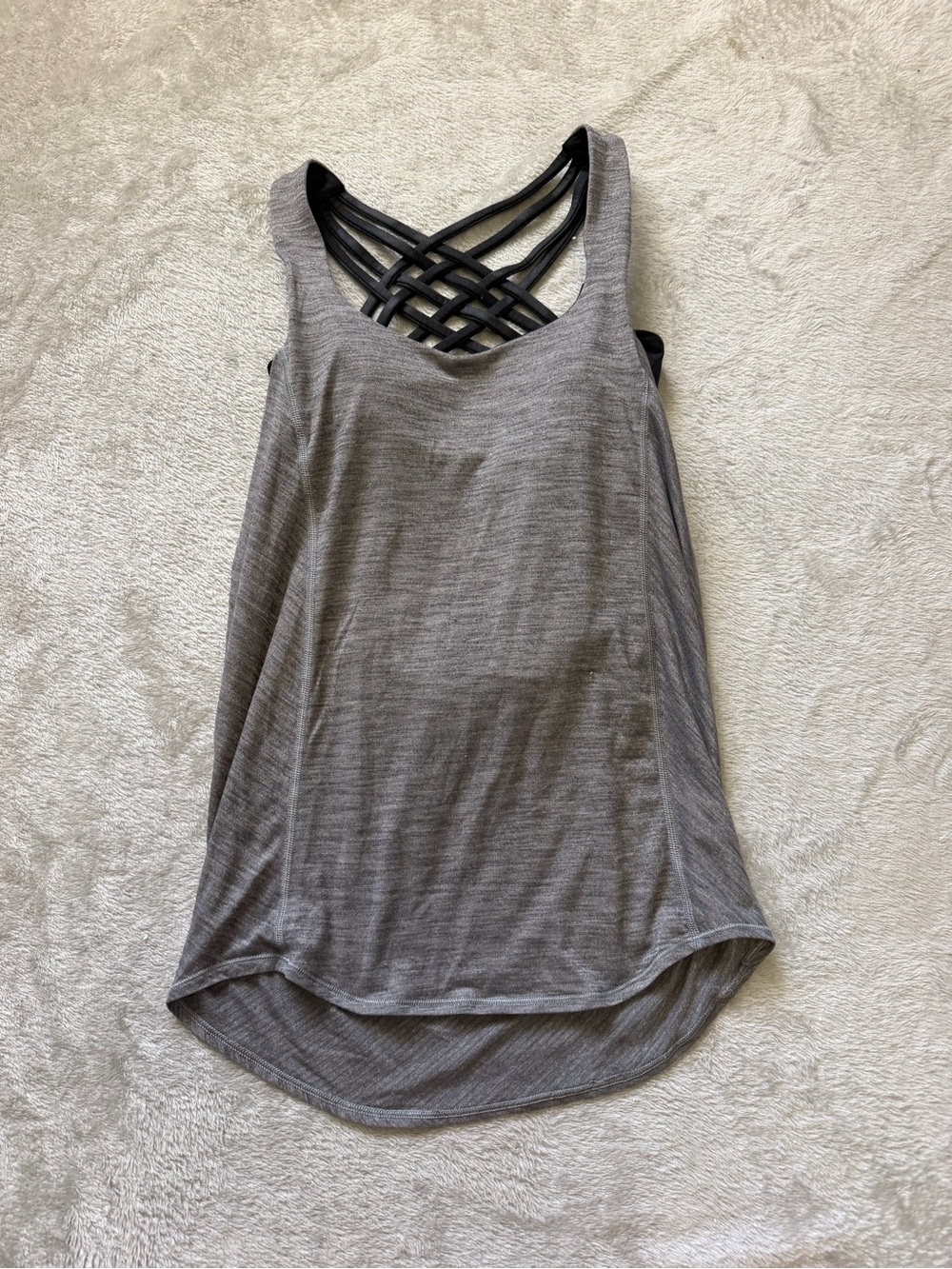 lululemon athletica Gray Crisscross Back Tank